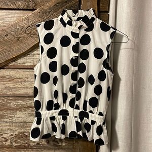 Polka Dot Sleeveless Blouse, xs